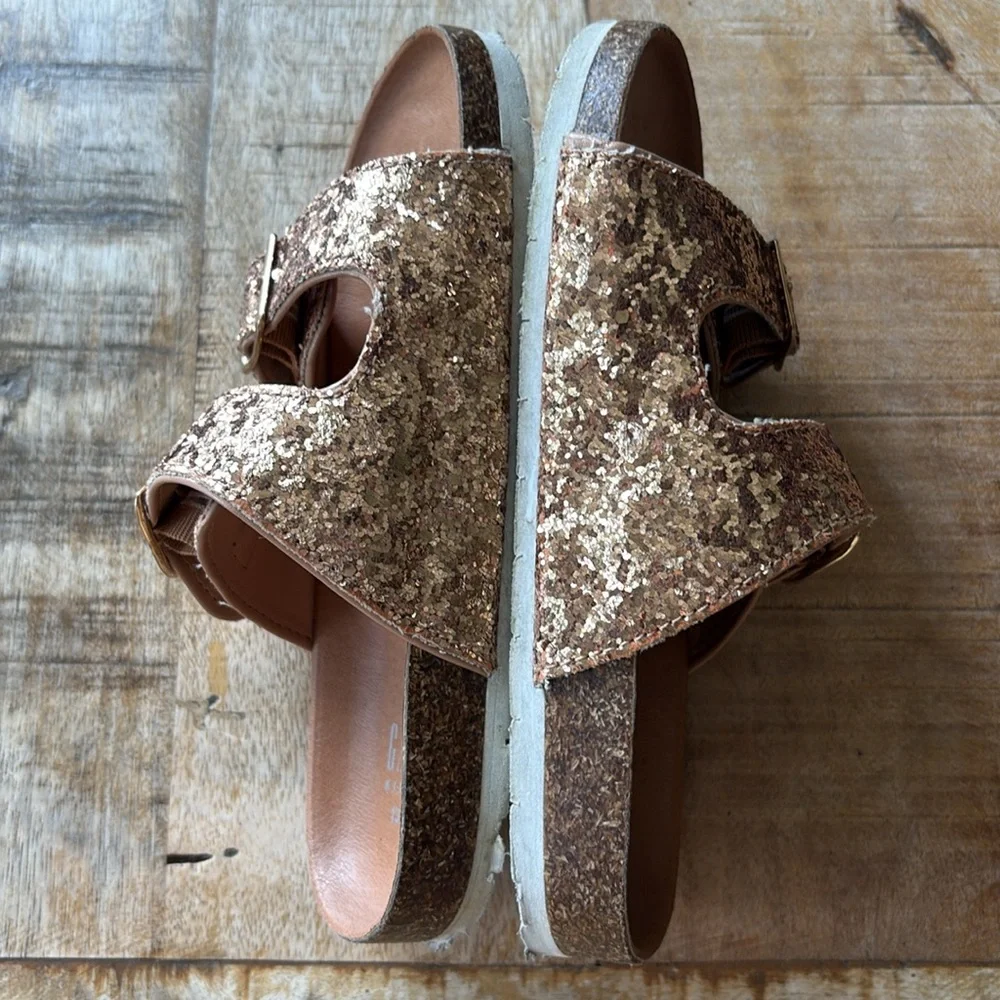GAP Kids Rose Gold Glitter Double-Buckle Sandals